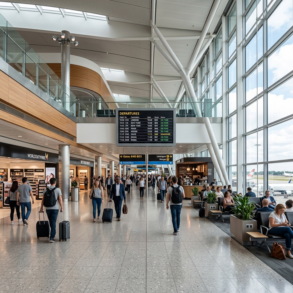 Kochi airport terminal with modern architecture