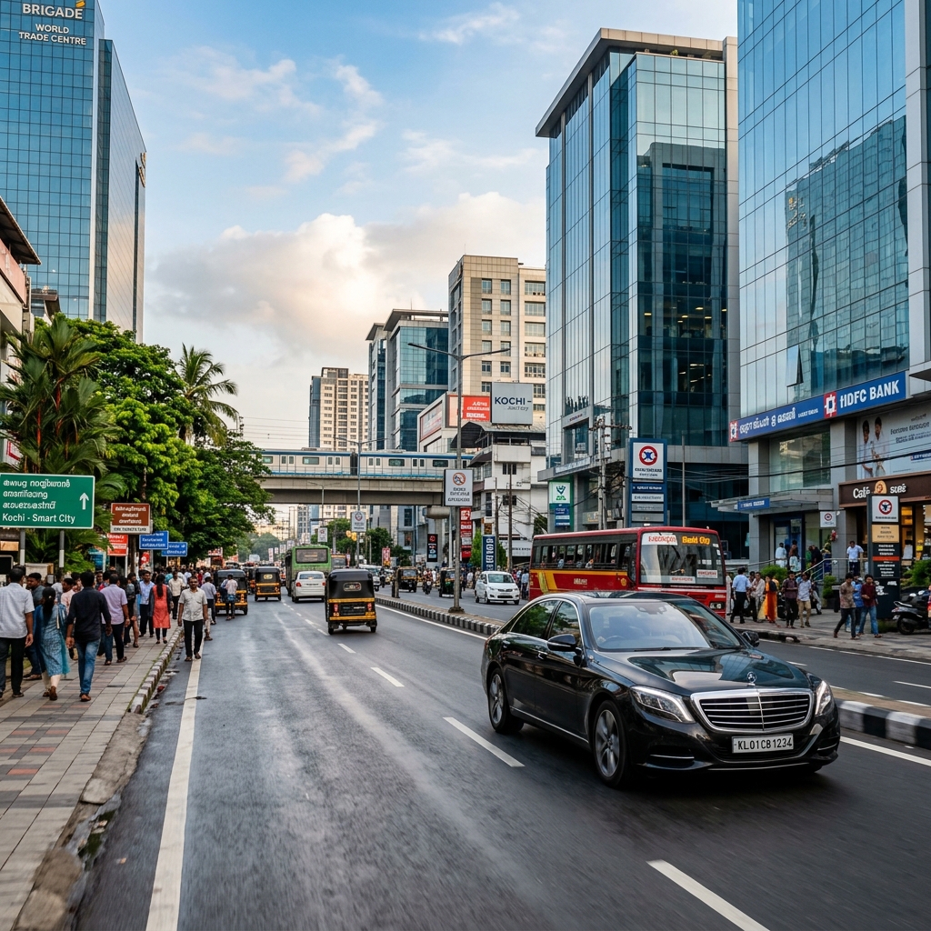 Urban city scene for hourly rental services